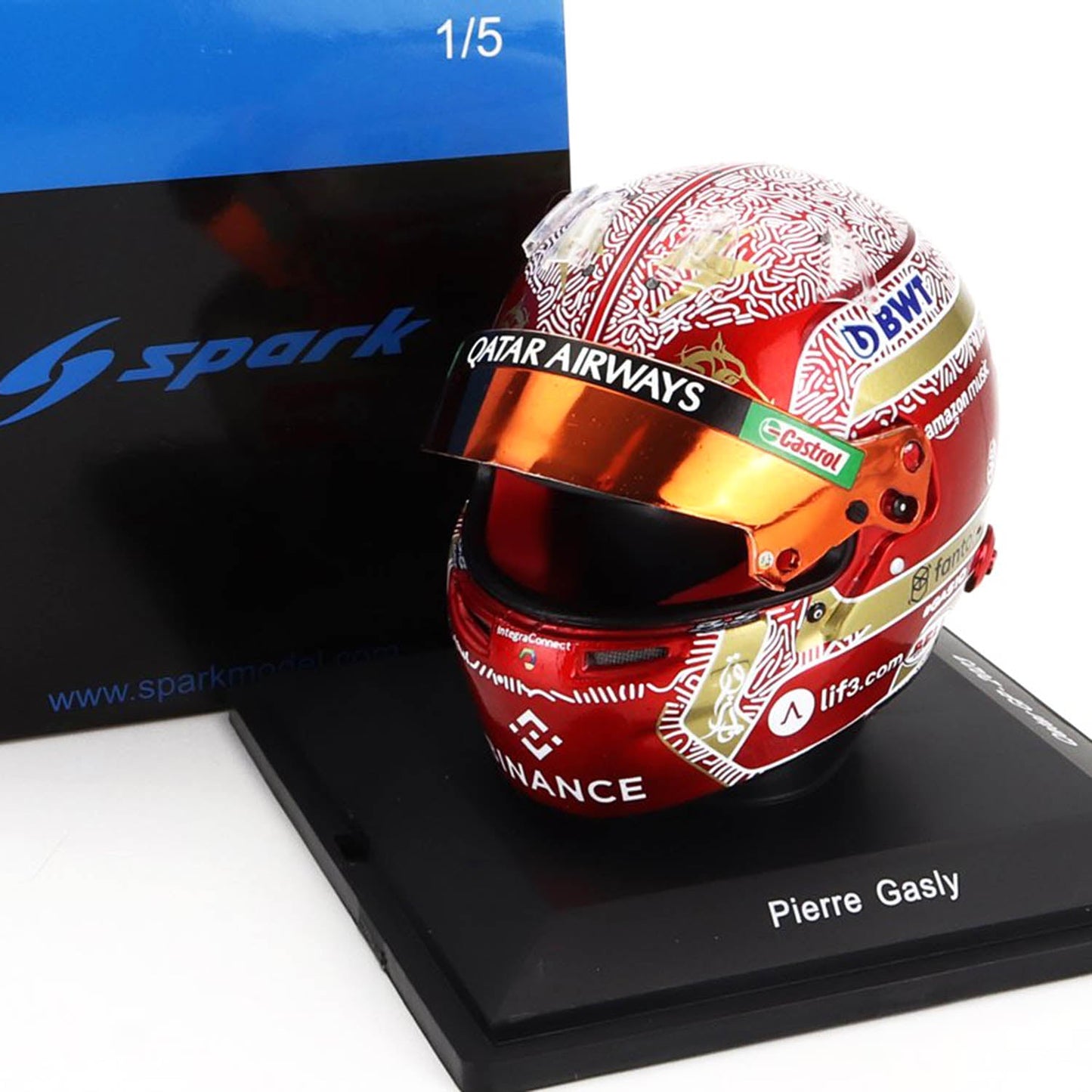 #10 Gasly Qatar GP 2023 1:5 Spark Mini Helmet