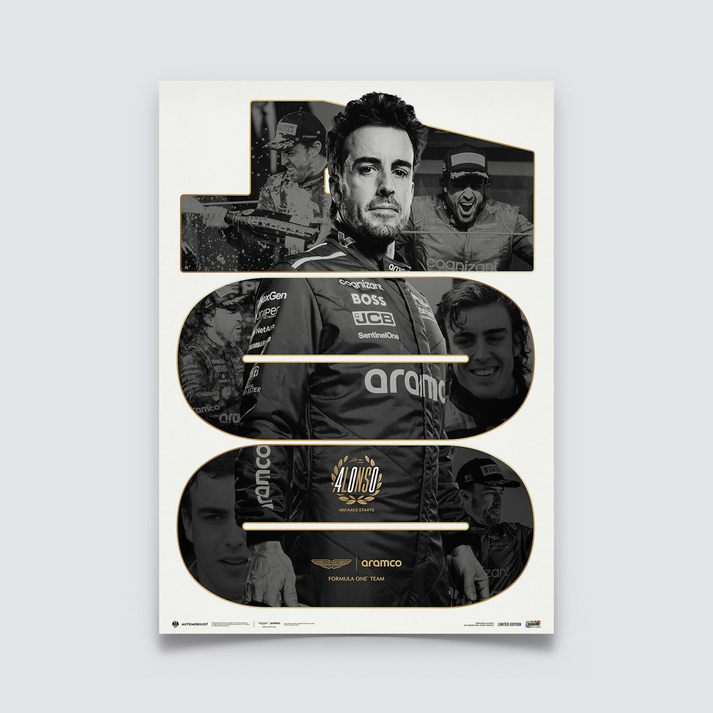 Fernando Alonso 400 Race Starts | Collector’s Edition Poster | Large