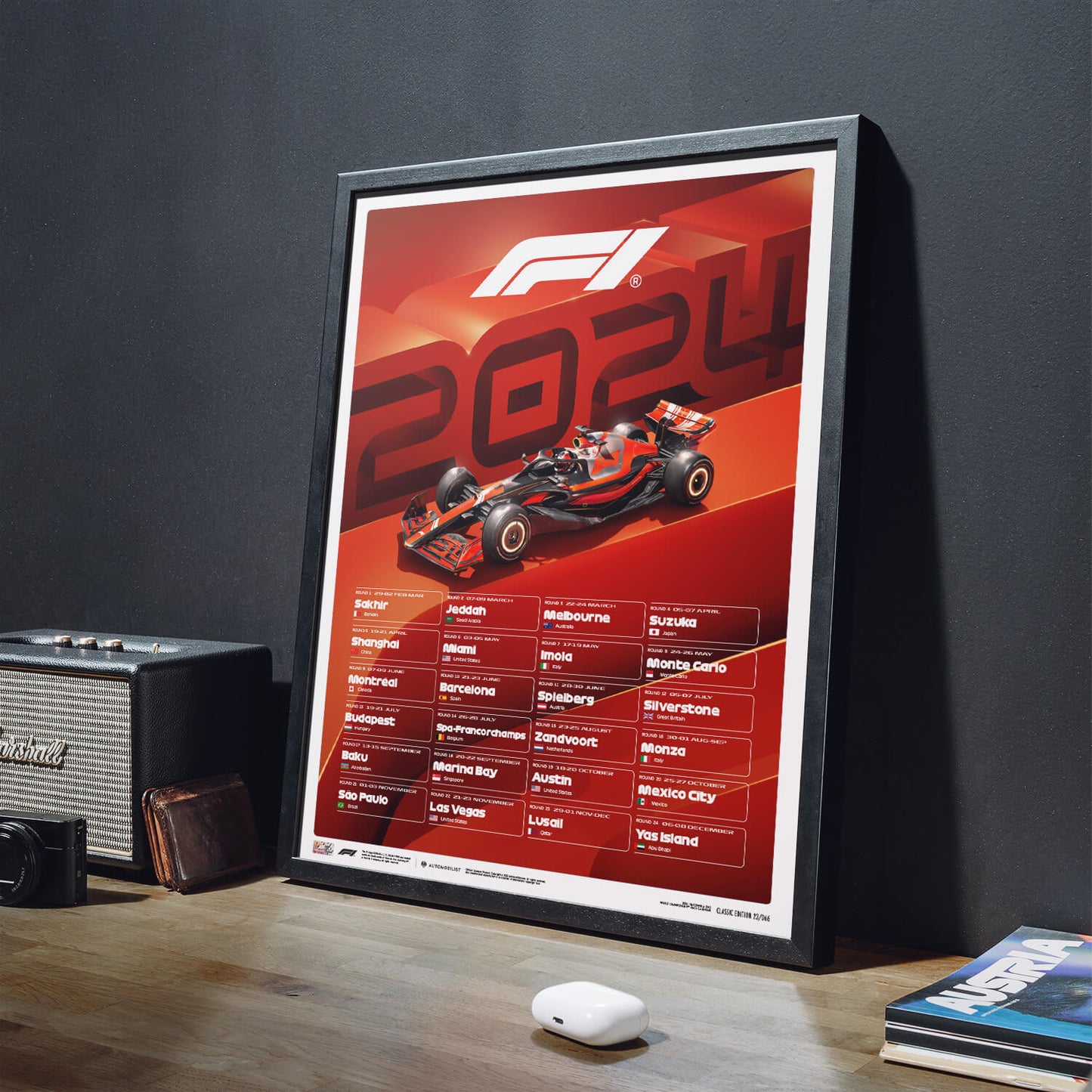 F1 World Championship Race Calendar - 2024 | Mini Edition