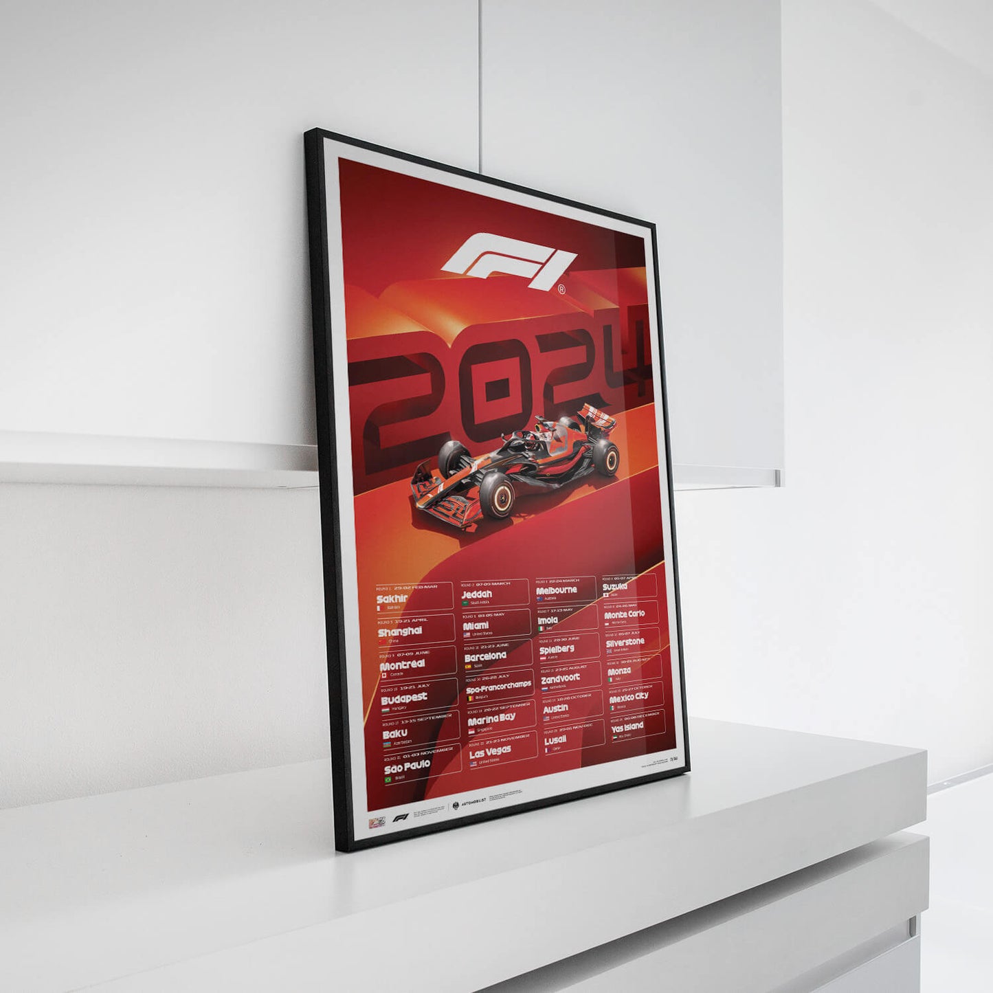 F1 World Championship Race Calendar - 2024 | Mini Edition